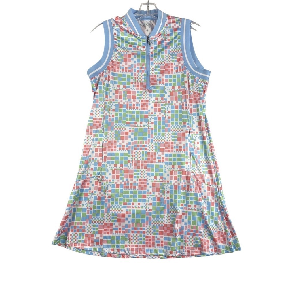 Maelreg Golf Mini Dress Women Sz M Geometric Print Sleeveless Active Performance